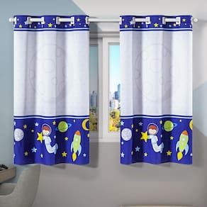 Cortina Infantil Quarto Criança 2,00M X 1,30M Astronauta