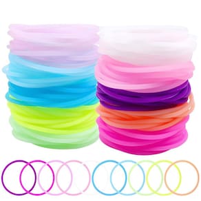 Pulseira de silicone Jelly, acessórios dos anos 80, 120 peças para mulheres