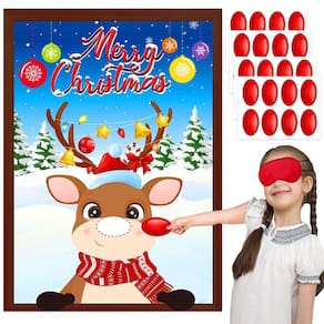 Jogos de festa de Natal jkhycf Pin The Nose on The Reindeer