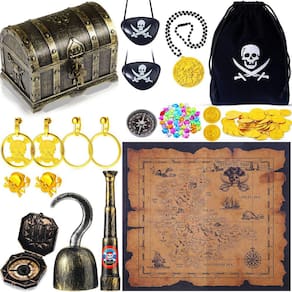 Pirate Treasure Toys Sratte 116 peças com baú, moedas e mapa