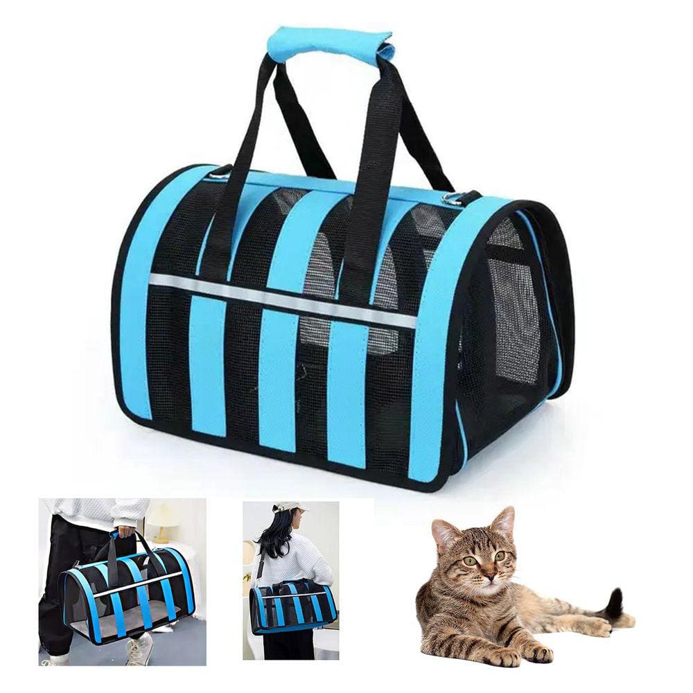 Bolsa Transporte Gato Cachorro Cao Pet Faixa Refletiva Pequeno Porte Animal de Estimaçao Carro Aviao Passeio Viagem