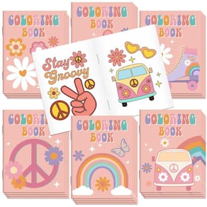 Conjunto de livros para colorir Sinasasspel Groovy Boho Rainbow Theme 24P