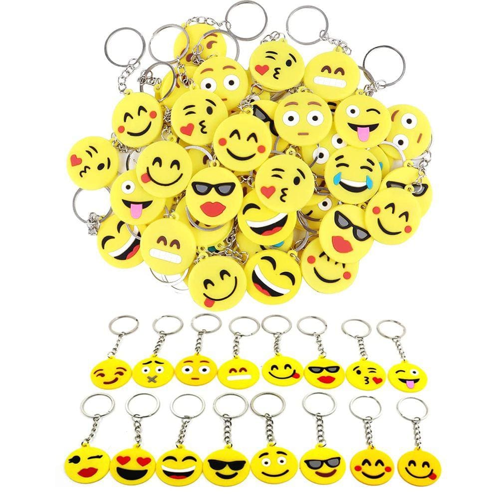 Chaveiro de pelúcia CRSUSUKJ Mini Emoticon, pacote com 64 Expressi