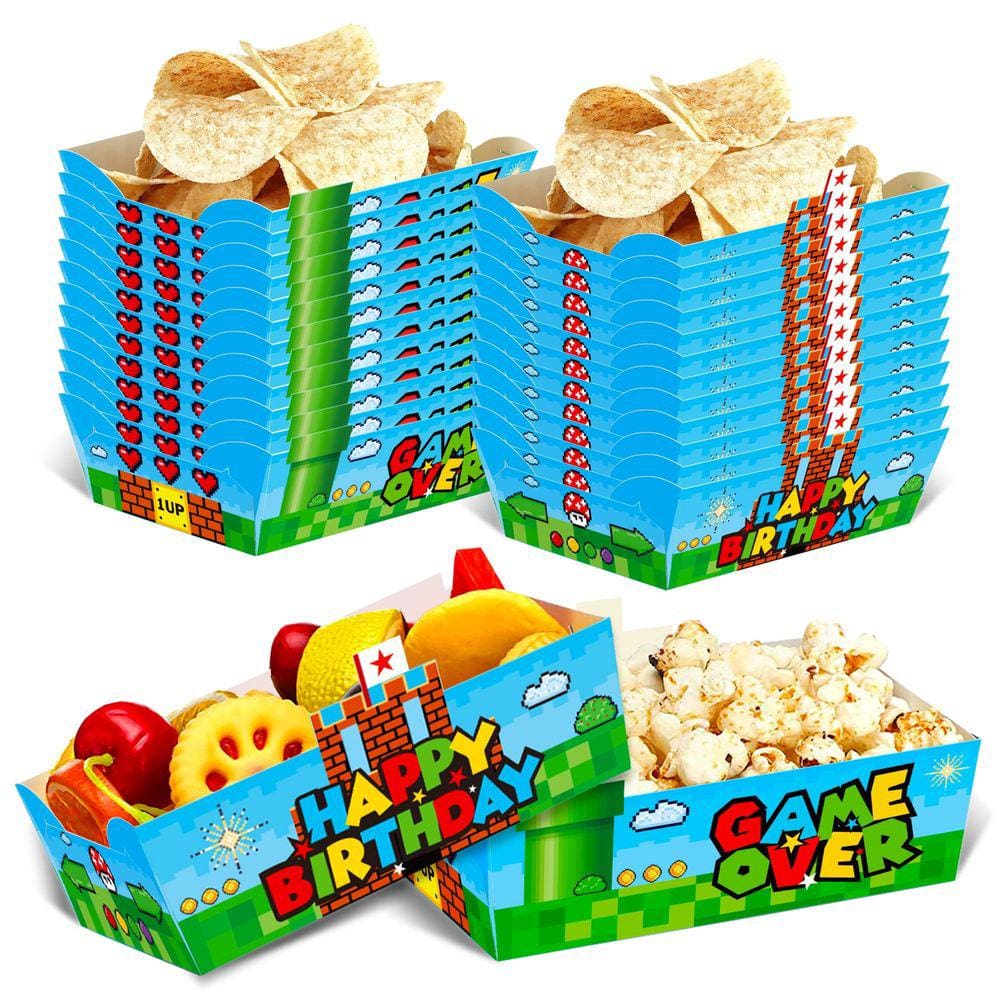 Bandejas de lanches para festa de aniversário Super Brothers, 24 unidades para crianças