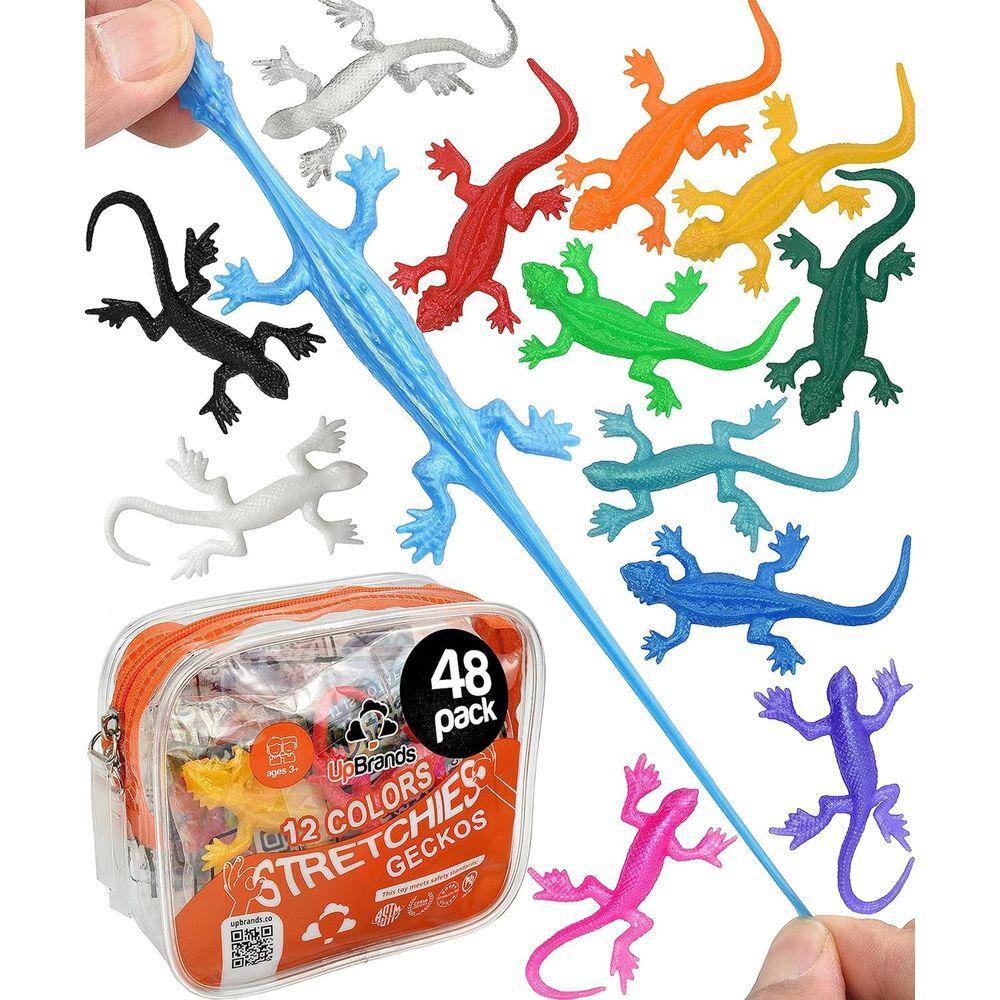 Brinquedos elásticos para lagartos UpBrands 48, super elásticos, 12 cores