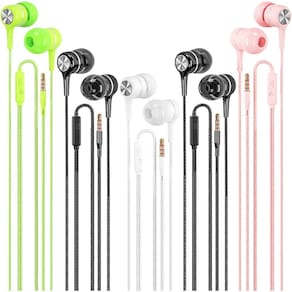 Fones de ouvido com fio LWZCAM com microfone, pacote com 5, alta qualidade de som