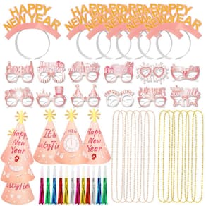 Conjunto de lembrancinhas HOWAF Rose Gold Feliz Ano Novo 48 unidades