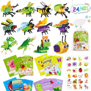 Conjunto de presentes Valentine Insect Building Blocks para crianças com cartões