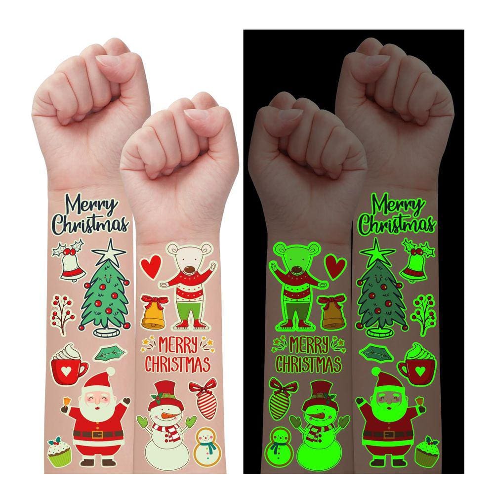 Tatuagens temporárias PARTY Glow Christmas Kids (10 folhas)