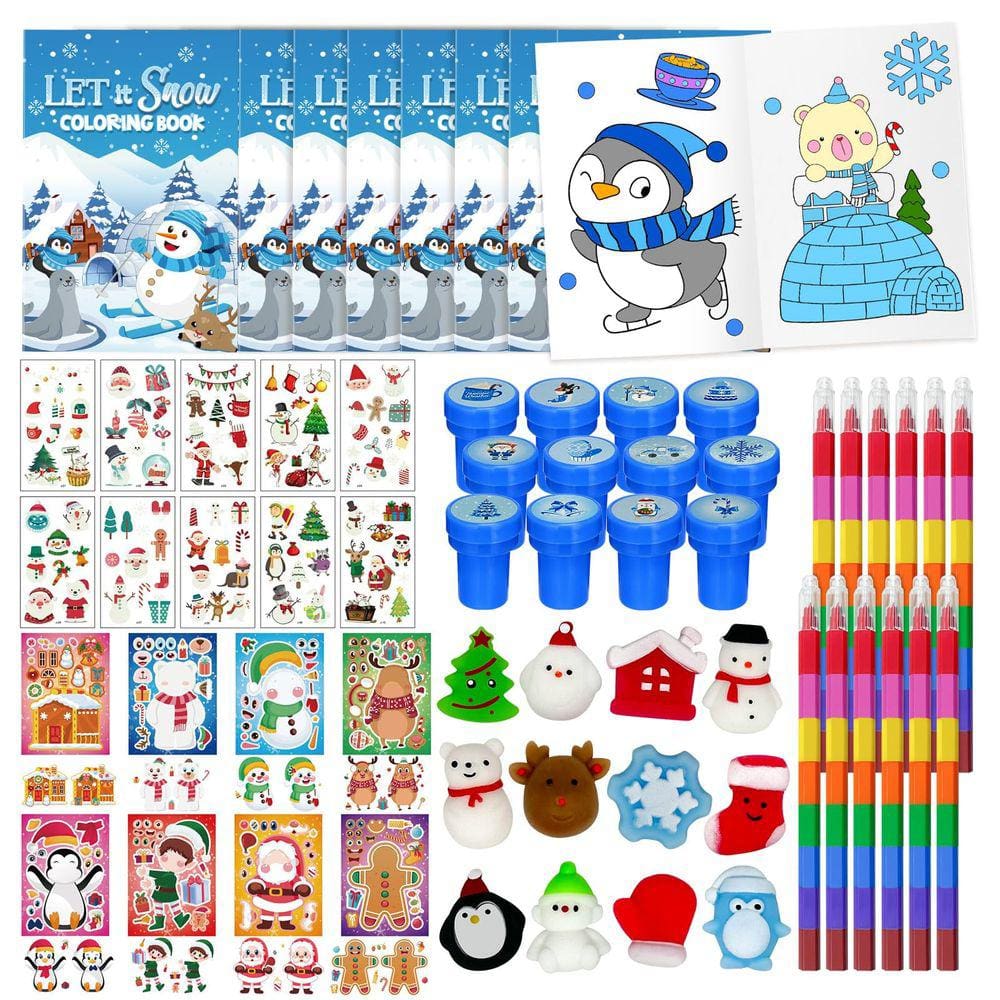 Conjunto de lembrancinhas de festa de inverno Cinrobiye 72 peças com livro de colorir