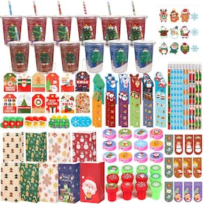 Conjunto de lembrancinhas de Natal Atonofun 160 unidades com papelaria