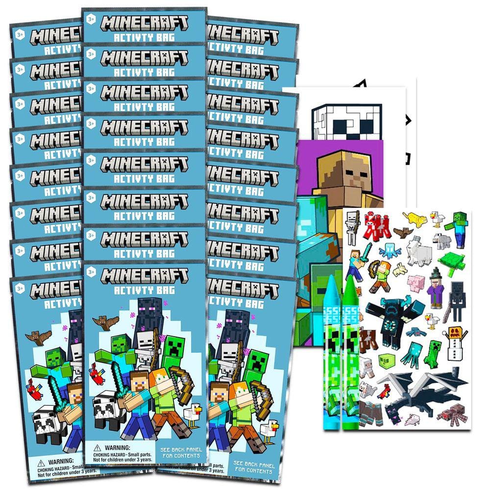 Pacote de lembrancinhas de festa Minecraft Mini Play Packs para crianças, 24 unidades