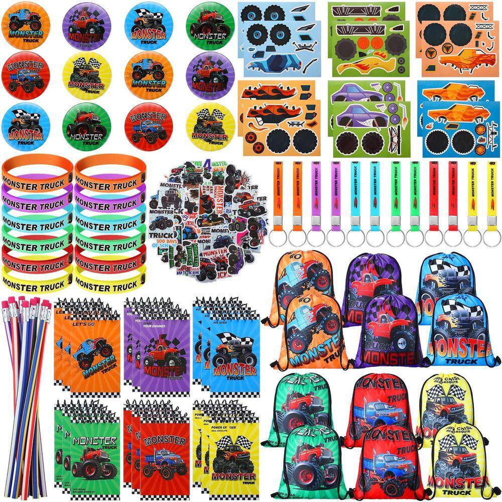 Kit de festa Jexine Transportation Birthday 140 unidades com adesivos