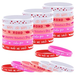 Pulseira Lesnala, Dia dos Namorados, silicone, 48 peças, 6 estilos