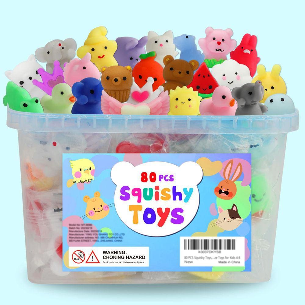 Party Favors Spolux 80 unidades para crianças de 4 a 8 anos, brinquedo Mochi Squishies