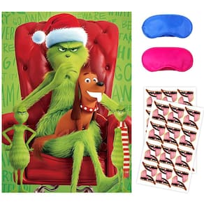 Suprimentos de festa busydo Grinch Pin The Mouth on Max com pôster