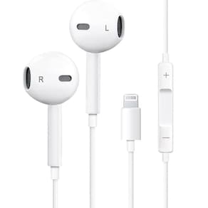 Fones de ouvido com fio com microfone e controle de volume para