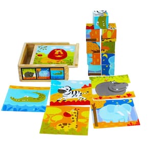 Cube Puzzle Toys of Wood Oxford TOWO 9 cubos de madeira com mais de 2 anos