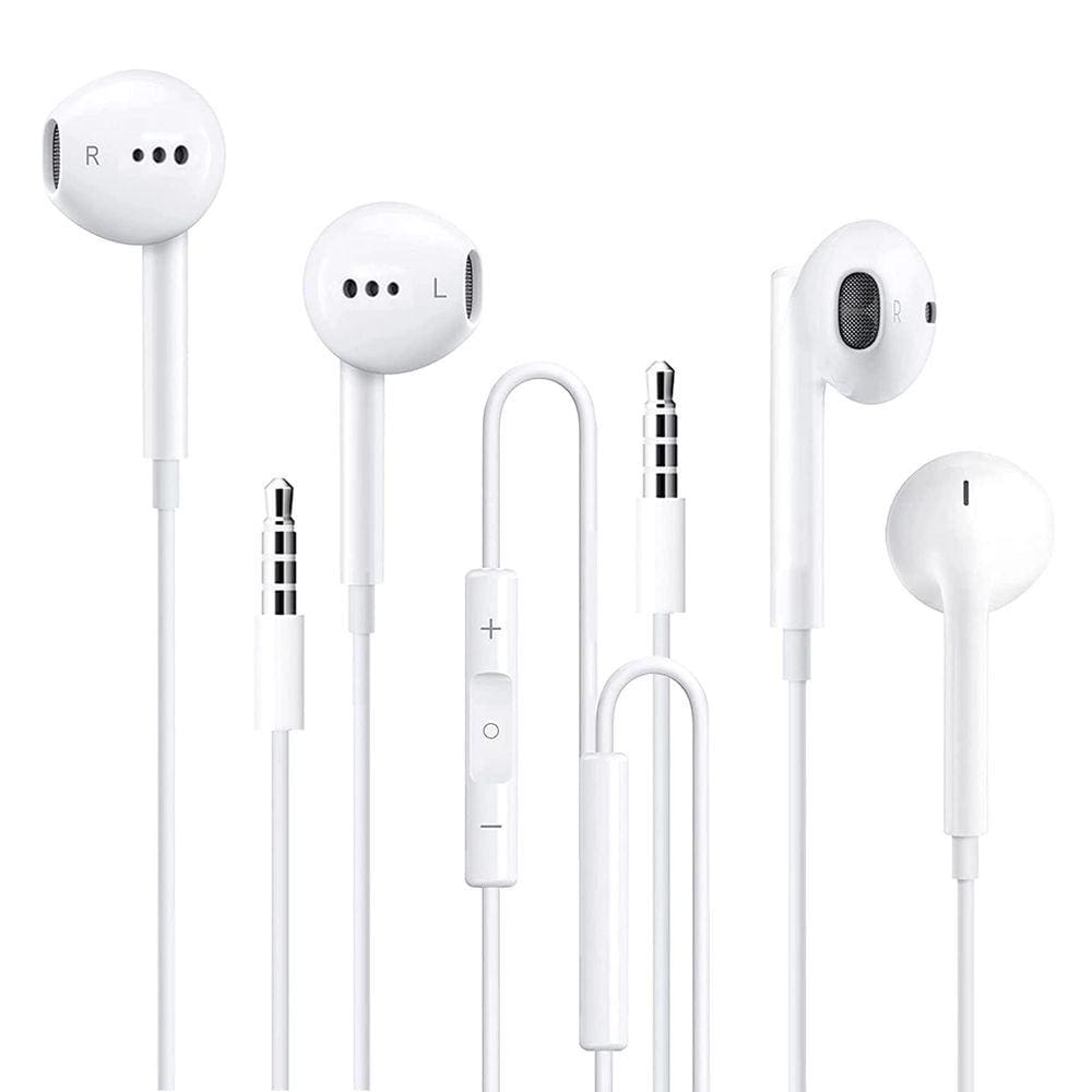 Fones de ouvido com fio Togkun com microfone, pacote com 2