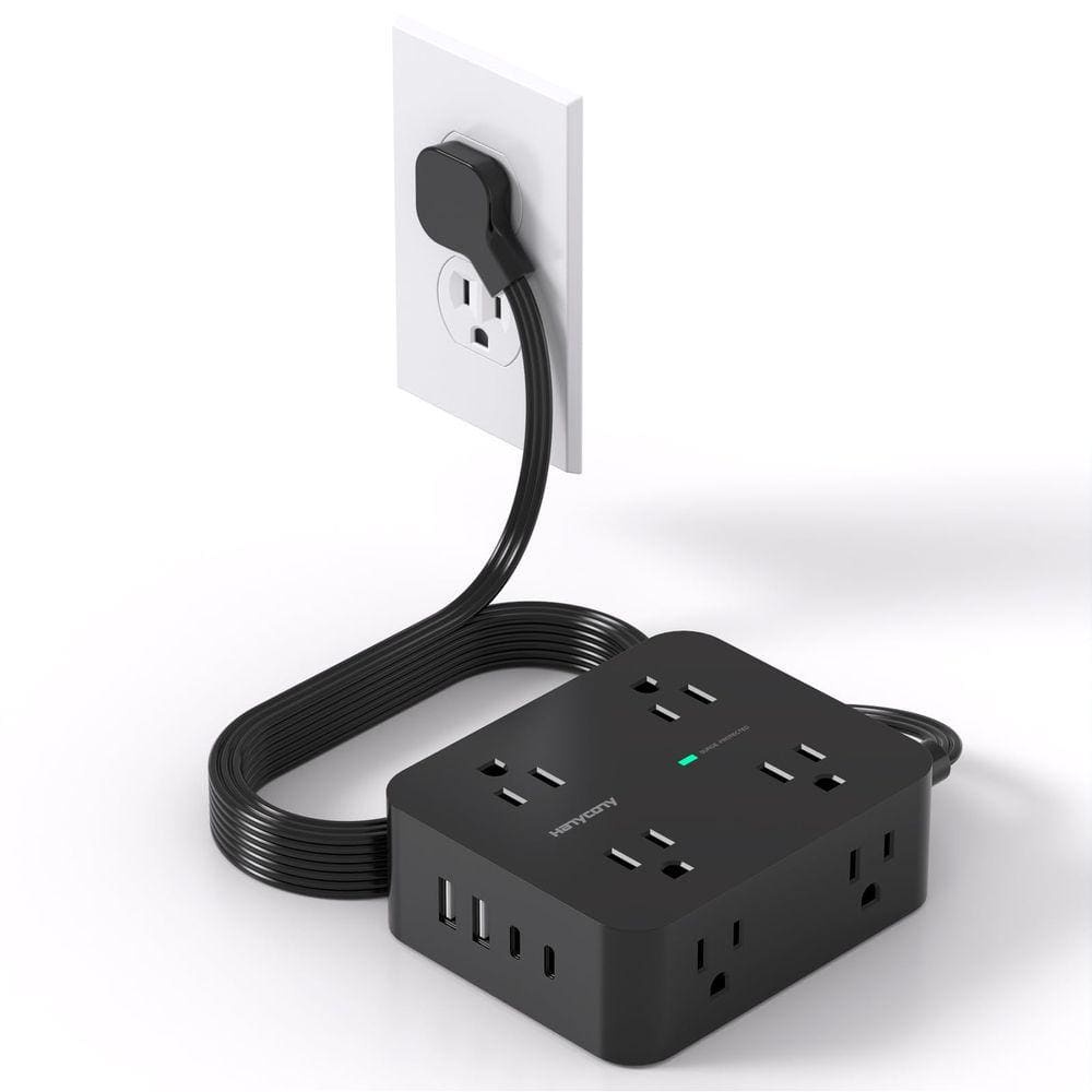 Protetor de sobretensão Power Strip HANYCONY 8 Outlet 4 portas USB
