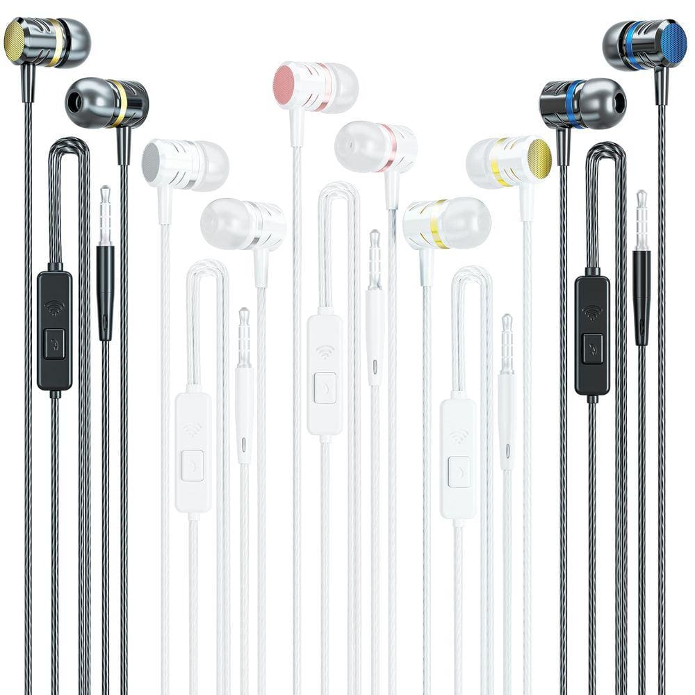 Fones de ouvido Wired Anniong, pacote de 5 com microfone, isolamento de ruído