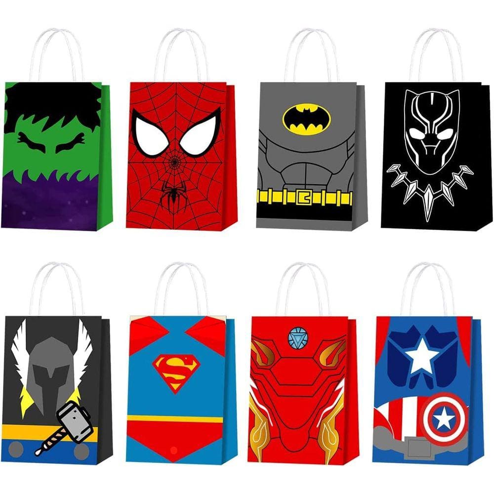 Sacos de presente de festa Hbavfihnbg Superhero Theme 16 unidades para crianças