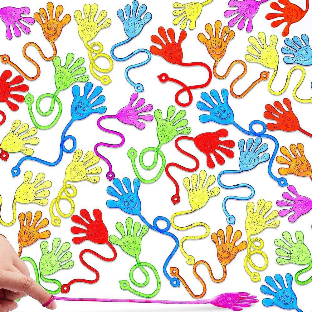 Pacote de 48 lembrancinhas de festa Sticky Hands JOYIN para crianças com glitter