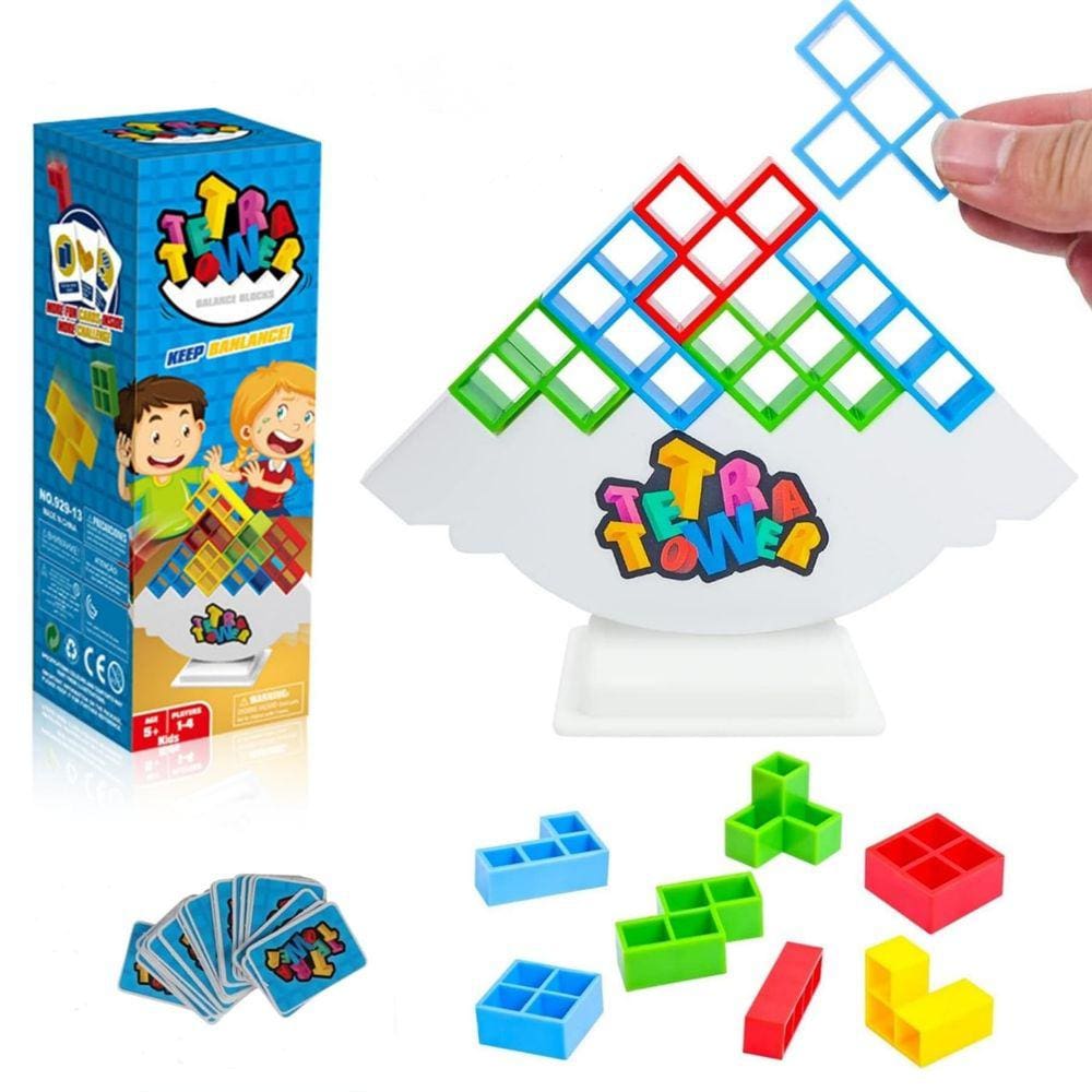 Quebra-cabeça Tetra Tower Game BEMKWG Stacking Blocks para crianças a partir de 5 anos