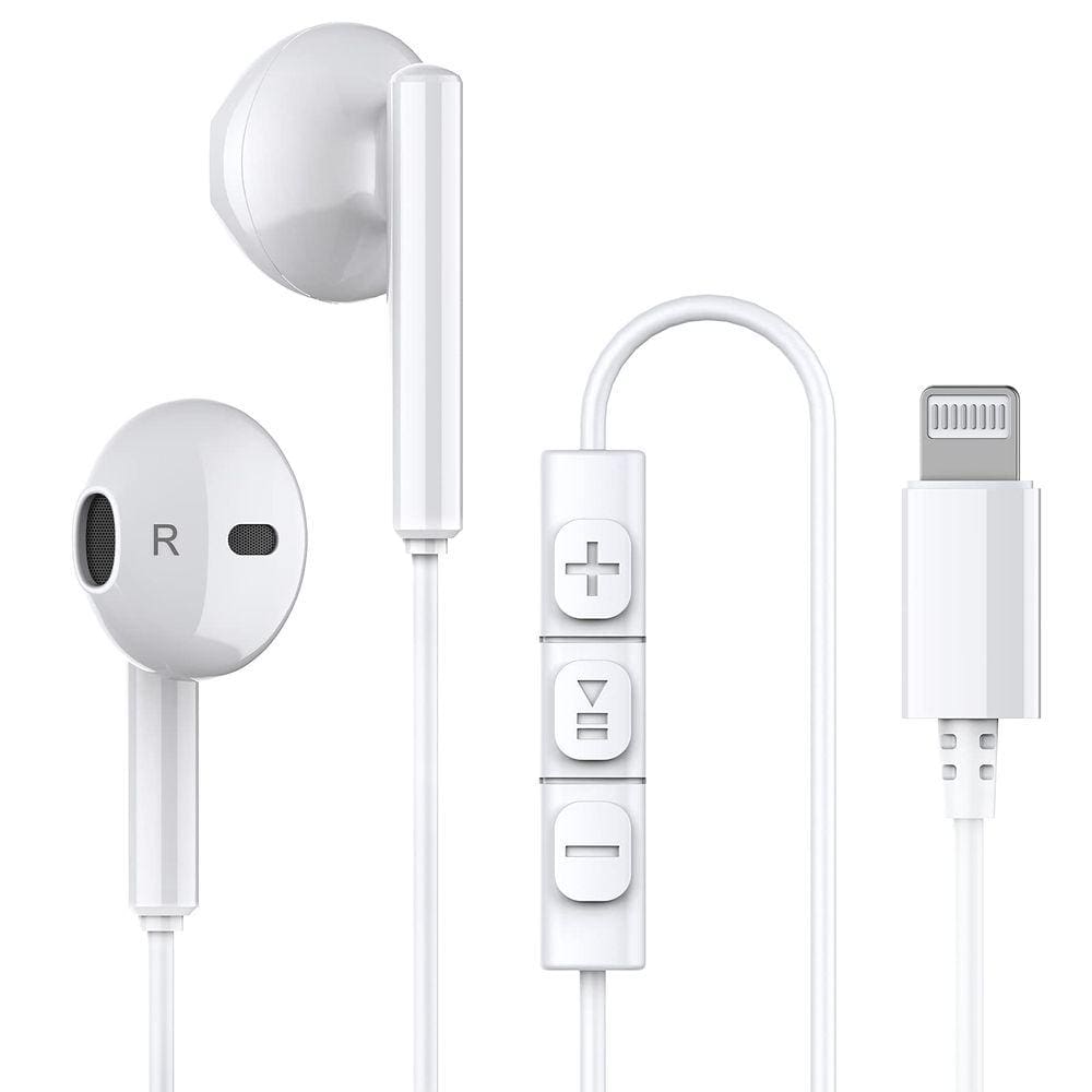 Fones de ouvido Twinice Wired Lightning com microfone e volume