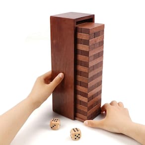 Jogo de empilhamento de blocos de madeira Canuan Tumbling Tower 54 unidades