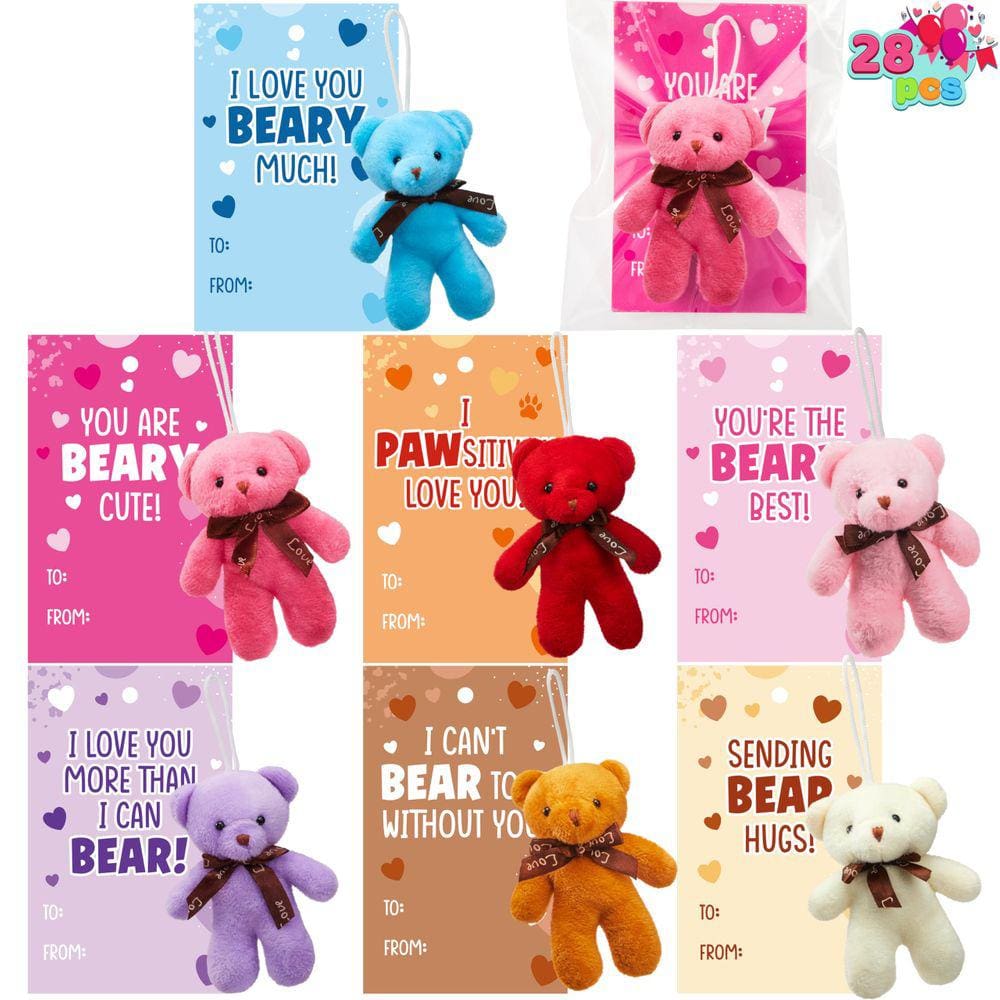 Cartões-presente com brinquedos de pelúcia Mini Bears, lembrancinhas de festa para crianças