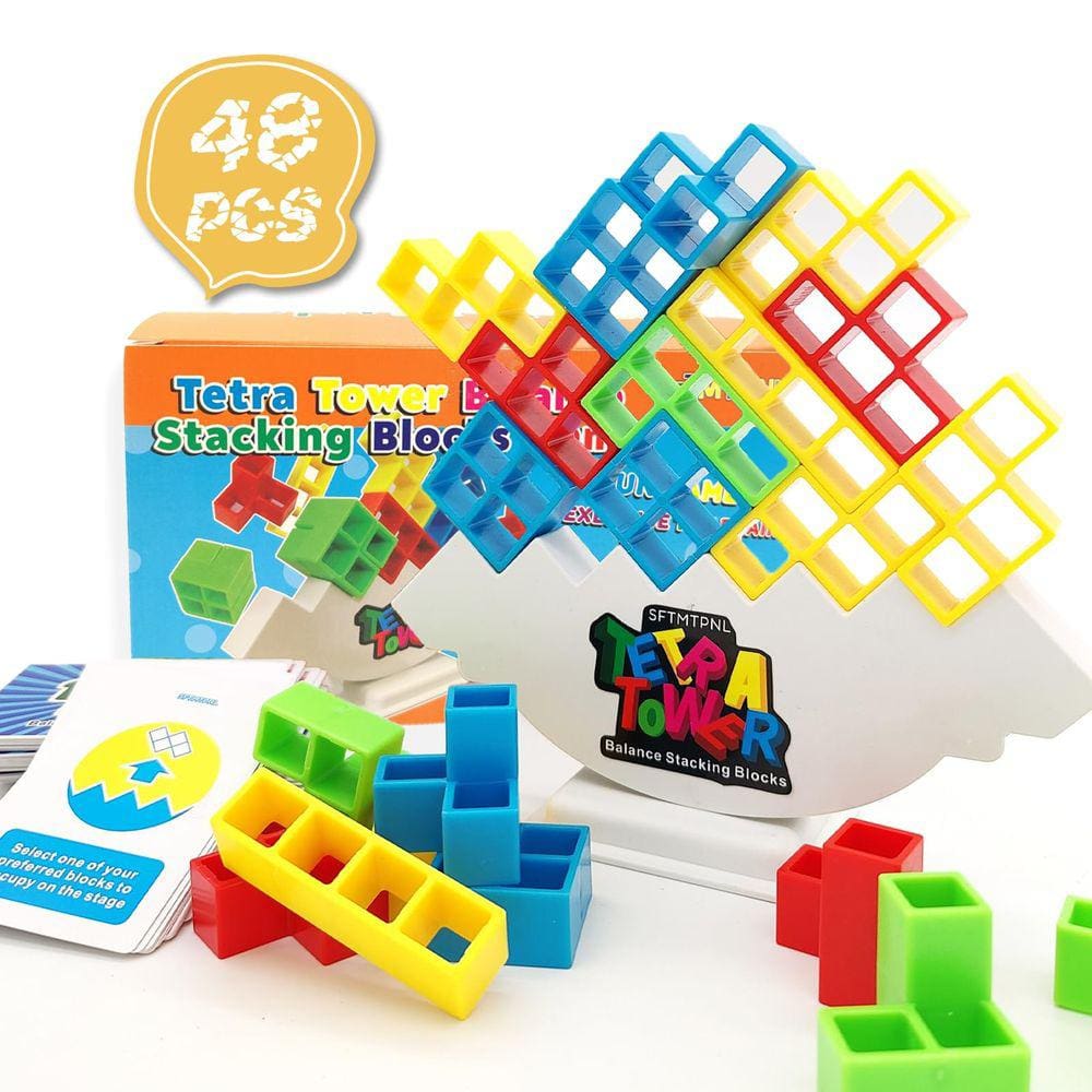 Balance Tower Game SFTMTPNL Tetra Tower 48 unidades para crianças e anúncios