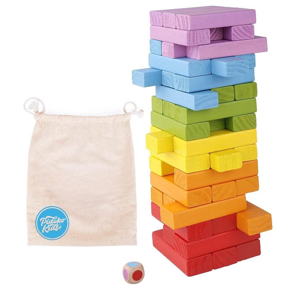 Blocos de construção empilháveis de madeira Pidoko Kids (49 unidades)
