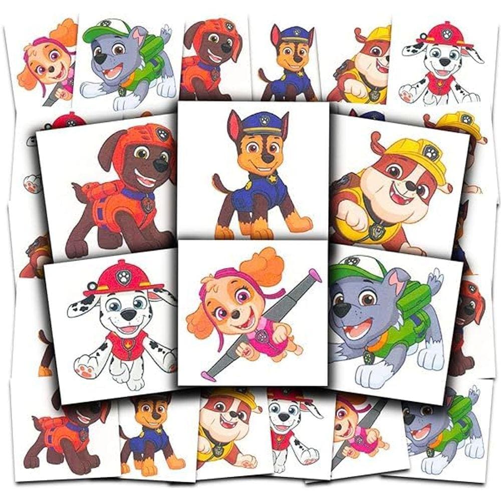Tatuagens temporárias Paw Patrol, lembrancinhas de festa para crianças com mais de 70 unidades