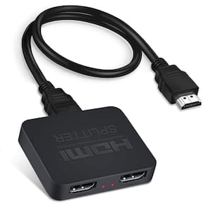 Divisor HDMI com conexões de áudio 1 em 2 saídas 4K @60Hz para monitor duplo