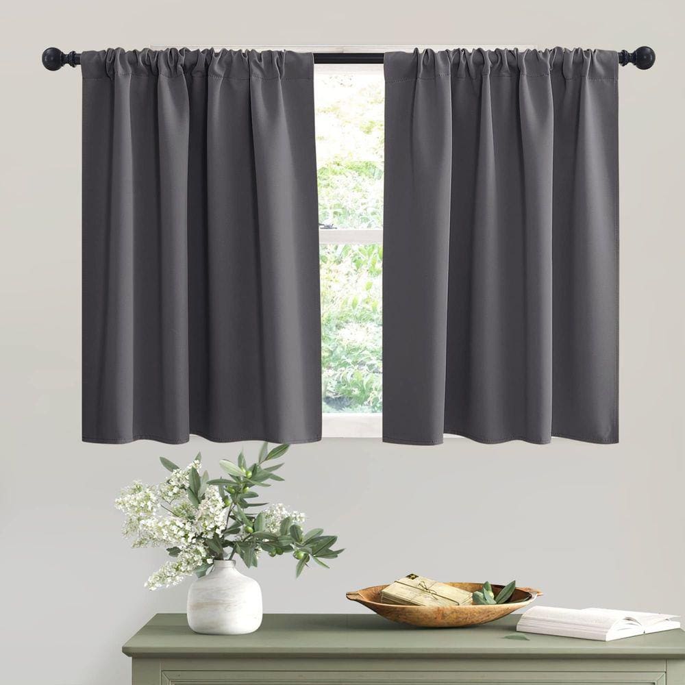 Cortinas RYB HOME Short Grey para privacidade no quarto 42x90cm 2 P
