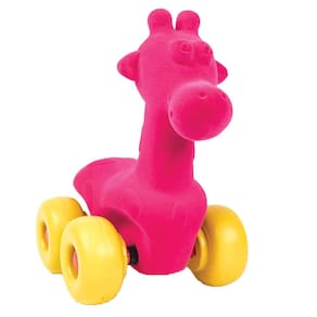 Brinquedo para bebês Rubbabu Pink Giraffe Aniwheels 18 cm 12 meses ou mais