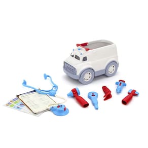 Kit de ambulância e médico Green Toys vermelho/azul FFP 10 peças