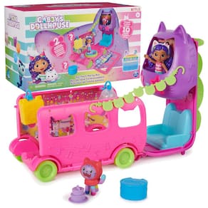 Conjunto de brinquedos Gabby`s Dollhouse Celebration Party Bus com bonecos
