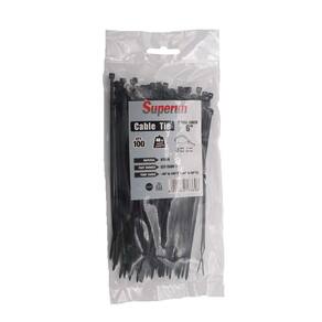 Abraçadeiras Superun Black 15 cm 18 kg Resistência à tração Nylon 6/
