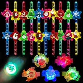 Brinquedos de Natal com pulseiras LED Fidget Spinner, pacote com 24 para crianças