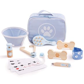 Conjunto veterinário Bigjigs Toys, sem plástico, com bolsa de transporte