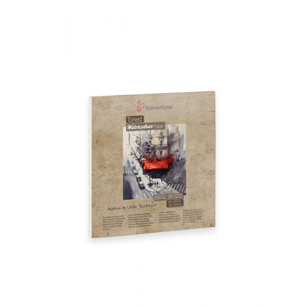 Bloco Toned Watercolour Bege 200G Fina 20X20Cm 20 Folhas