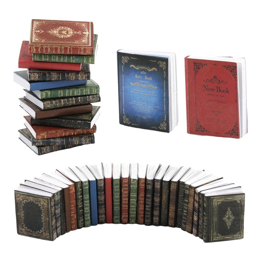 Livros de casa de bonecas em miniaturas, escala 1:12, 48 unidades para decoração