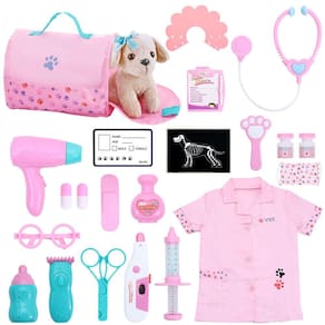 Toy Doctor Kit Holycco para crianças com conjunto Vet Play para meninas de 3 a 6 anos