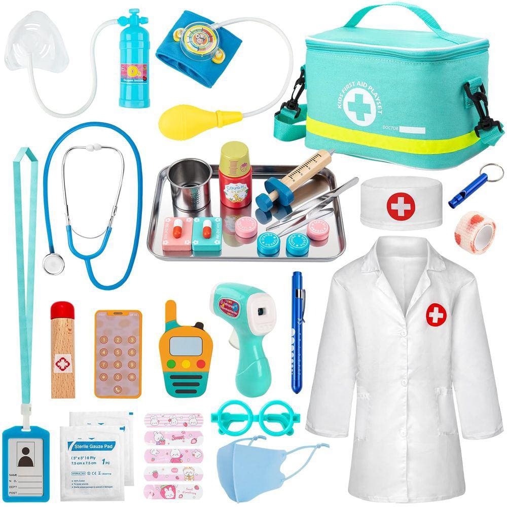 Kit Doctor Kit Sundaymot Doctor para crianças, 34 peças com bolsa