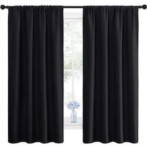 Cortina Blackout NICETOWN Halloween preta 107x160cm 2 painéis