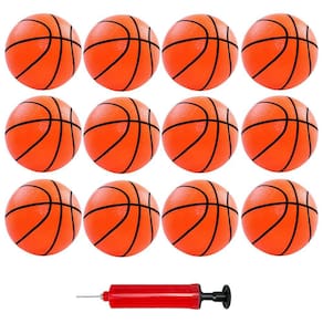 Mini bola de basquete, pacote com 12 unidades para crianças e crianças pequenas com bomba
