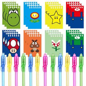 Conjunto de lembrancinhas de festa Jiaoohoo Super Bros Invisible Ink Pen +12