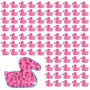 Estatuetas Mini Flamingo HAKFOO 100 unidades de resina rosa para decoração